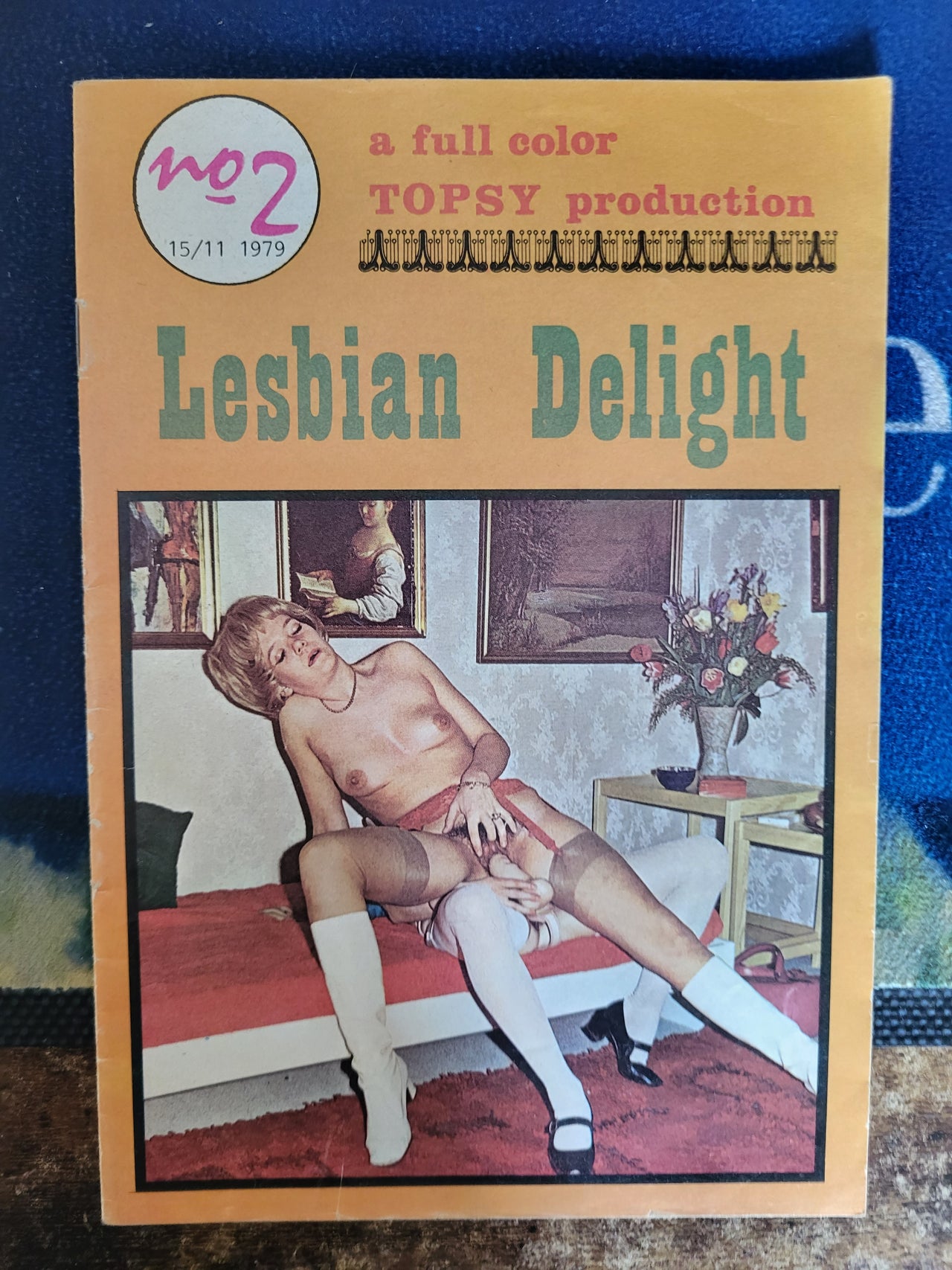 Lesbian Delight Magazine No 2 Small Format.. 1979 Danish Girl On Girl Magazine, A Topsy Publication