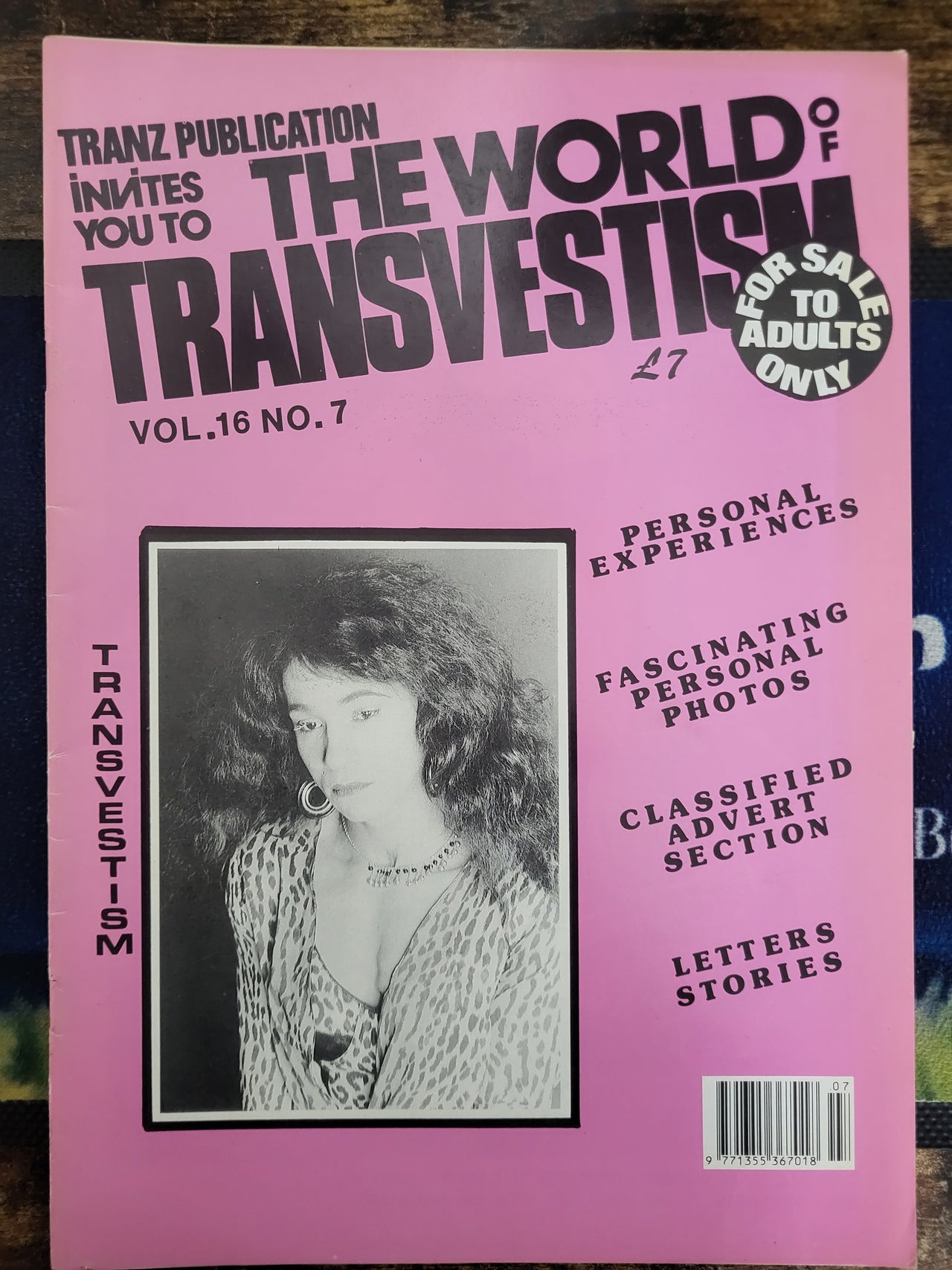 The World Of Transvestism Magazine Vol 16 No 7.. Vintage UK Female Impersonator Magazine