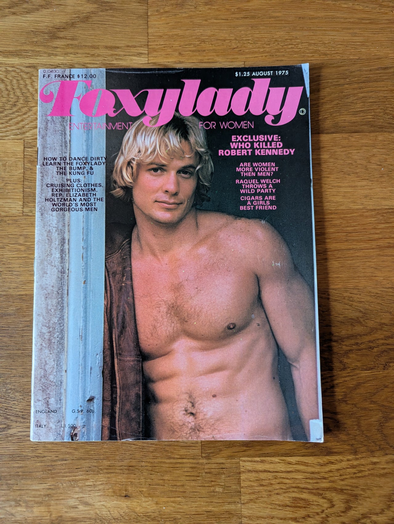 Foxylady Entertainment Magazine For Women August 1975- Featuring some artistic photography of naked men