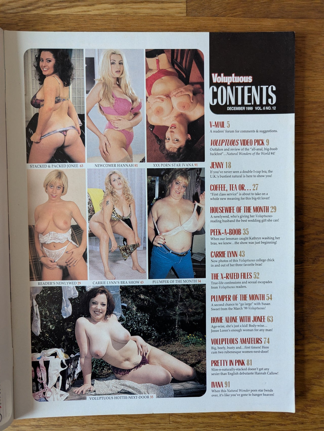 Voluptuous Magazine December 1999 .... Featuring Carrie Lynn's Lingerie Special
