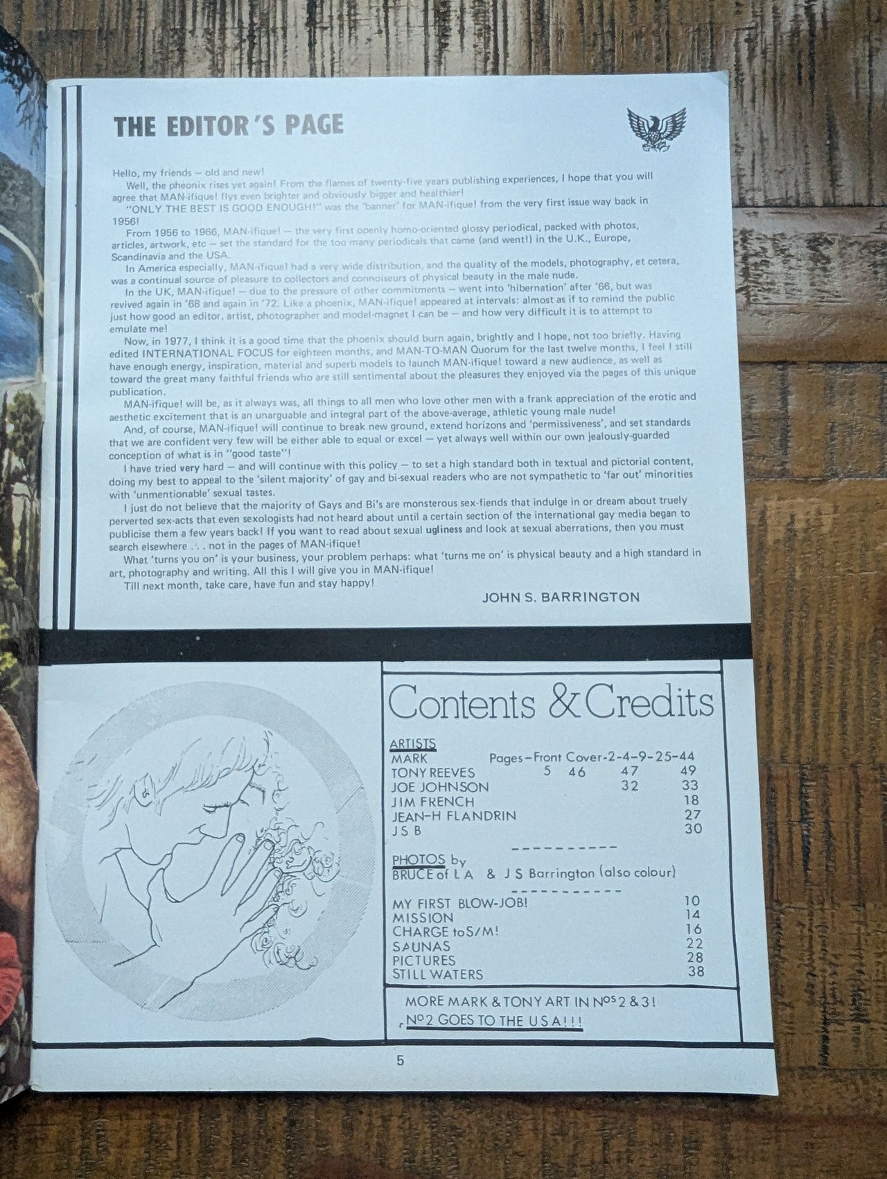 Man-ifique US Vintage Gay Magazine Vol 10 No 1 - 1977 - in the words of the publisher 'a unique publication'