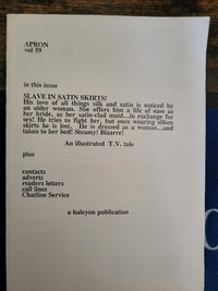 Apron Magazine Vol 59 Small Format.. A Halcyon Publication.. Illustrations, Contacts, Adverts Etc