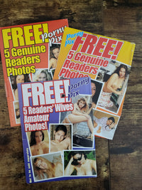 3 × Amateur Photo Sets.. Originally Free With Naughty Neighbors Magazine.. In Original Envelopes