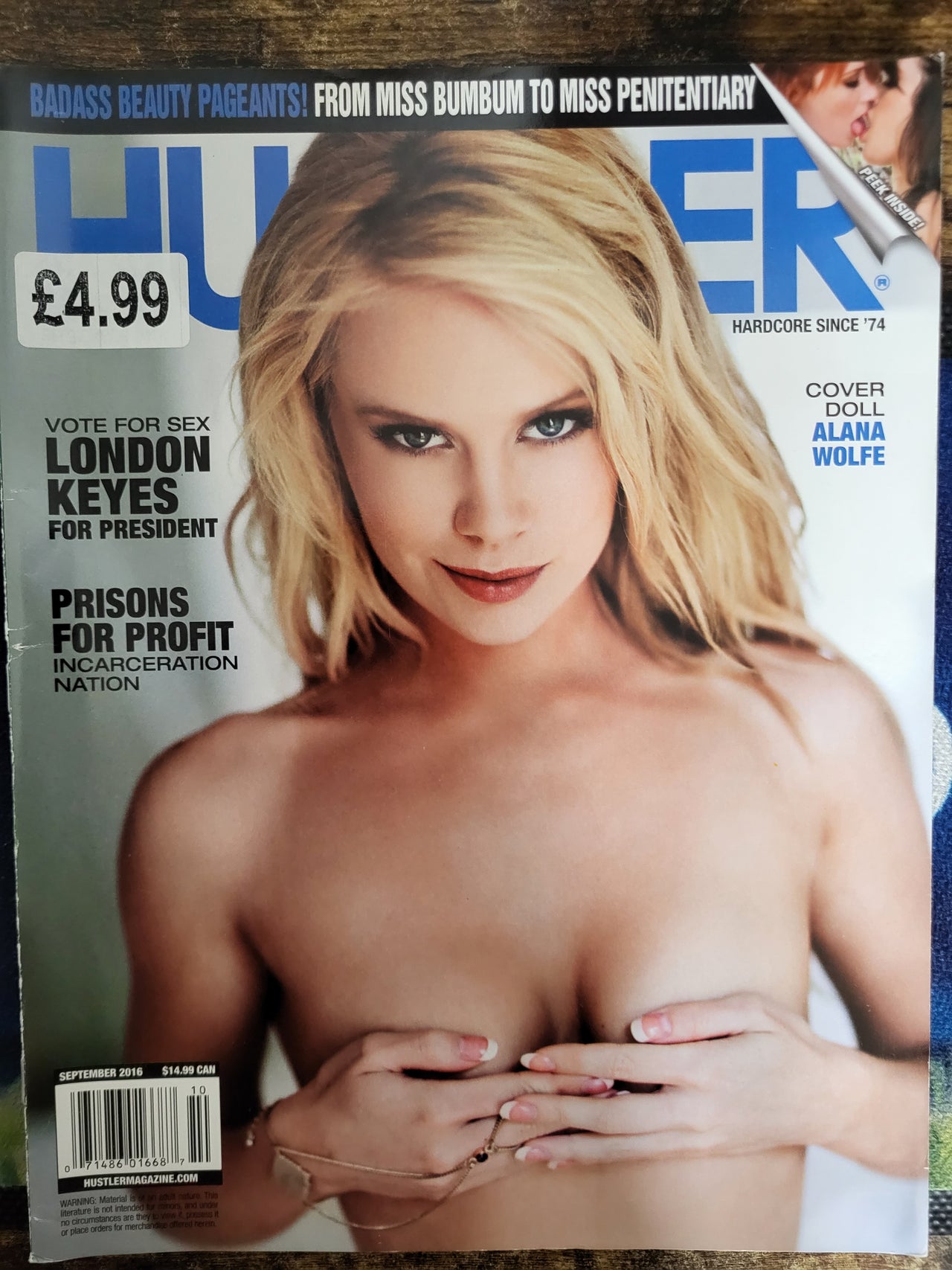 Hustler Magazine September 2016.. US Hardcore Magazine
