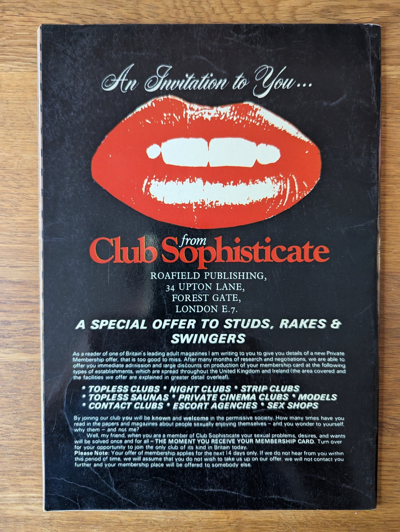 Park Lane Magazine No 5 ... Featuring Mary Millington